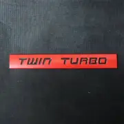 1x Matte Red TWIN TURBO Black Metal Emblem Sticker Decal Badge V6 Vehicle Bumper (for: Renault)