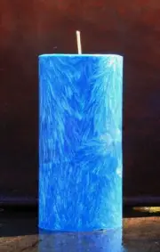 200 hour Blue Throat Chakra Pillar Candle LYCHEE & BLACK TEA Wicca Pagan Spell