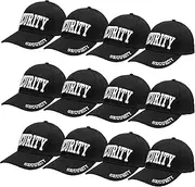 [Falari] Wholesale 12-Pack Security Hat Baseball Cap - Gold or White Embroidery Security Front, Bill & Back - Adjustable Size