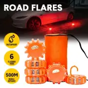 15 LED Road Flare Beacon Strobe Safety Emergency Roadside Warning Lights 6 Pack