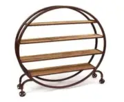 YATES CIRCULAR BOOKSHELF/BOOKCASE /DISPLAY CABINET ON WHEELS
