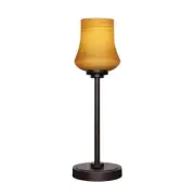 Unbranded Table Accent Lamp 17.5" Dark Granite W/ Cayenne Linen Glass Shade