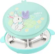 BEBEMOKO Stainless Steel Boys and Girls Plates Baby Plates with Divided Sections Toddler Mealtime