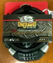 Onguard 12mm High Security Level 3 6ft Combination Coil Cable Lock 5528