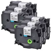 6PK Black/White Label Tape Compatible for Brother P-touch PT350 TZ Tze-251 1"