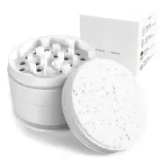 Herb Grinder 63mm Ceramic Matt Coated w/Rubberised Texture 4Piece Hand Muller WH