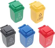 CIYODO Miniature Trash Can Models Dollhouse Accessories 5pcs Boys and Girls Sorting Garbage Can Plastic Material Life-Like Decorative for Mini House