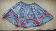 J.Crew CrewCuts Girls Size M Striped Rainbow Skirt Blue
