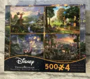Thomas Kinkade Disney Collection 4 in 1 Jigsaw Puzzle Sst 500 Pieces NEW
