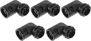 X AUTOHAUX M25x1.5 Cable Glands 25mm / 0.98" 90 Degree Bellows Joint PA6 Nylon Black 5 Pcs