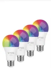 4-Pk Wyze Bulb Color, 1100 Lumen WiFi RGB A19 Smart Bulb Works w/ Alexa GOOGLE