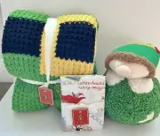 POTTERY BARN ELF SHERPA THROW BLANKET BUDDY PILLOW PILLOWCASES NEW CHRISTMAS SET