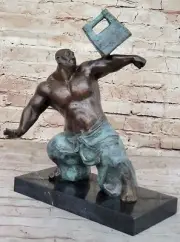 Handcrafted Thai Chi Bronze Sculpture Miguel Lopez or Milos Artwork Decor