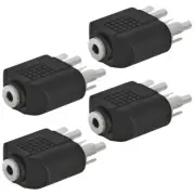 4 Pcs 3.5mm Stereo Female to Dual 2 RCA Male Audio Y Splitter Adapter Converter