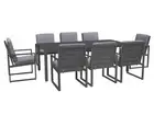 FurnitureOkay Manly 9-Piece Aluminium Outdoor Dining Setting - Charcoal