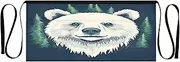 [Joitme] Forest Bear Dark Blue Apron with Pockets, Bartender Apron, Server Apron with Pockets, Forest Bear Dark Blue