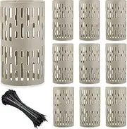 Tree Trunk Protectors, 10 PCS Plastic Tree Guards Trunk Protector with 30 PCS Locking Zip Ties, Expandable Nursery Mesh Tree Bark Protector for Keeping Tree Trunk from Trimmers and Small Anima