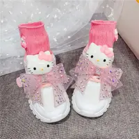 在飛比找蝦皮購物優惠-HelloKitty2024年春秋新款女童卡通運動鞋雙面公主