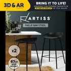 Artiss Kitchen Bar Stools Bar Stool Counter Chairs Metal Black Barstools