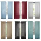2 Panel Sheer Curtain Tulle Voile Window Curtain Drape Rod Pocket Bedroom Office