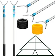 Blulu 2 Pcs Shuffleboard Cue Sticks Telescoping Shuffleboard Cue Extendable Range 33.46 Inches and 82.68 Inches Accessories Tournament for Indoor Outdoor Game
