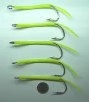 Saltwater fishing 5 pack 12/0 31022 Mustad Glow Tube hooks Striper jig lure UV