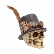 "The Aristocrat" Steampunk Skull Top Hat Feather Ornament 18.5cm Nemesis Now