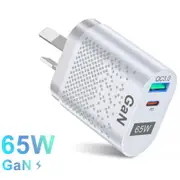 65W GaN Charger Type C PD USB QC 3.0 Fast Charging Wall Adapter for Universal