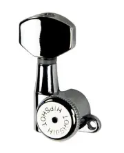 Grip-Lock 6 inline Enclosed 21mm Post Locking Tuners - Chrome - Non-Staggered