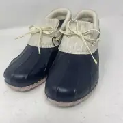 MAGELLAN Outdoors Womens Duck Rain Slip On Outdoors Shoes Navy w/ Pink Sole 8M
