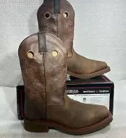 Double-H DH5134 Brown Non-Metallic Square Toe Western Boots Mens Size 10.5 D