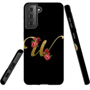 For Samsung Galaxy S22 Case, Armour Cover, Embellished Letter W
