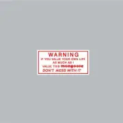 Mongoose 1 color Warning decal - Old school bmx