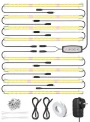 LED Grow Light Strip, 8 Pack Grow Lights for Indoor Plants, 80W Full Spectrum...
