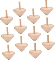 NUSITOU 12pcs Wooden Spinning Top Toys Gyro Toy DIY Spinning Tops Gyroscope Novelty Gyroscopes Novelty Spinning Tops Painting Toy Early Learning Toy Spinning Top Toy