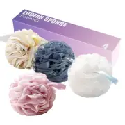Loofah Sponge, 4 Pack Large Size Loofah 75g/PCS, Bath Shower Loofah for Men, ...