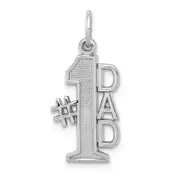 14K White Gold Polished #1 Dad Charm