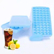 3 Pack Blue Ice Trays & Lids, 1 Ice Bin & 1 Ice Scoop, Easy Release, Save Space