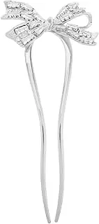LIFKOME Chignon Hairpins Rhinestone Bow u Shape Metal Hair Clips Fashionable Ponytail Holders Hair Jewelry for Wedding Party Australian Styling