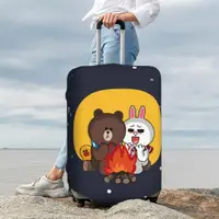 在飛比找蝦皮購物優惠-Line Friends 旅行箱保護套彈性保護可水洗行李套適