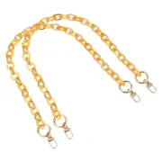 2Pcs 24 Inch Acrylic Purse Chain Handle Purse with Buckles (Orange + Gold)