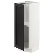 METOD base cabinet with shelves, white/Lerhyttan black stained, 30x37x80 cm
