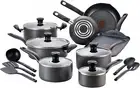 T-Fal Initiatives Nonstick Cookware Set 18 Piece Oven Safe 350F Pots and Pans, D