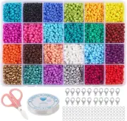 Seed Beads for Jewelry Making,12000Pcs 6/0 4Mm Pack Multicolor Beads for Brac...