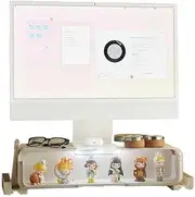 Computer Keyboard Stand,Computer Monitor Stand with Drawer and Display Minifigures,Computer Desktop Stand with Lights,Compatible with Computers,Desktops,and Laptops,Monitor Stand Riser