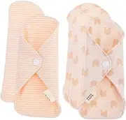 FRCOLOR Super-absorbent Reusable Sanitary Pads Pcs Organic Cotton Menstrual Pads Easy Wash Feature Random Style