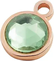 [Alex and Ani] AA648722CHSR,Green Crystal Charm,Shiny Rose Gold,Green, Add-on Charms, One Size, Brass, No Gemstone