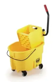 Rubbermaid Wavebrake 26 Quart Side Press Mop Bucket & Wringer Combo Heavy Duty