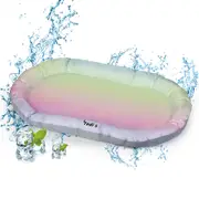 Tedi's Dog Cooling Mat for Dogs,Outdoor Cooling Dog Bed Waterproof with Pillow,Non-toxic Gel,Pet Self Cooling Pad for Small Medium Large Cats,Dogs,Summer Ice Cool Pet Pads,Gradation Pink