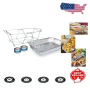 Efficient 4-Piece Buffet Chafing Dish Set for Events - Aluminum Warmers Included